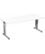 Schreibtisch Flex, manuell höhenverstellbar, 68-82cm (H), 180x80cm (BxT), rechteckig, weiß / silber
