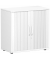 Aktenschrank Flex S-382117-SW, Kunststoff/Holz abschließbar, 2 OH, 80 x 79,8 x 42,5 cm, silber/weiß