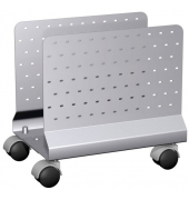 CPU-Halter f. Flex mobil, 4 Rollen, silber, Lochblech, 160-260x360x350
