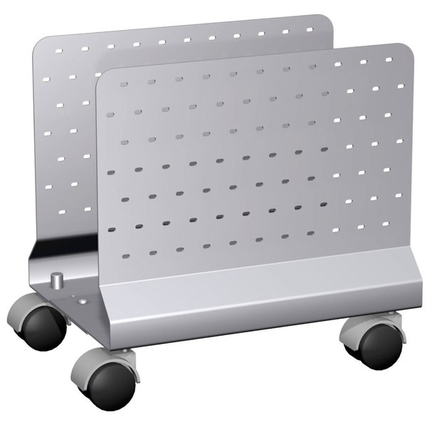 4038933484754 - CPU-Halter f Flex mobil 4 Rollen silber Lochblech 160-260x360x350 4038933484754 Geramöbel