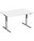 Sitz-Steh-Schreibtisch Elektro Flex, elektrisch höhenverstellbar, 65-125cm (H), 120x80cm (BxT), rechteckig, weiß / silber