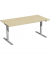 Sitz-Steh-Schreibtisch Elektro Flex, elektrisch höhenverstellbar, 65-125cm (H), 160x80cm (BxT), rechteckig, ahorn / silber