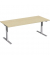 Sitz-Steh-Schreibtisch Elektro Flex, elektrisch h&ouml;henverstellbar, 65-125cm (H), 180x80cm (BxT), rechteckig, ahorn / silber