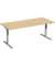 Sitz-Steh-Schreibtisch Elektro Flex, elektrisch h&ouml;henverstellbar, 65-125cm (H), 180x80cm (BxT), rechteckig, buche / silber