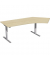 Sitz-Steh-Schreibtisch Elektro Flex, elektrisch höhenverstellbar, 65-125cm (H), 216,6x113cm (BxT), Freiform, ahorn / silber