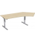 Sitz-Steh-Schreibtisch Elektro Flex, elektrisch h&ouml;henverstellbar, 65-125cm (H), 216,6x113cm (BxT), Freiform, ahorn / silber