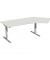 Sitz-Steh-Schreibtisch Elektro Flex, elektrisch h&ouml;henverstellbar, 65-125cm (H), 216,6x113cm (BxT), Freiform, grau / silber