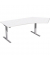 Sitz-Steh-Schreibtisch Elektro Flex, elektrisch h&ouml;henverstellbar, 65-125cm (H), 216,6x113cm (BxT), Freiform, wei&szlig; / silber