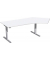 Sitz-Steh-Schreibtisch Elektro Flex, elektrisch höhenverstellbar, 65-125cm (H), 216,6x113cm (BxT), Freiform, weiß / silber