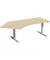 Sitz-Steh-Schreibtisch Elektro Flex, elektrisch h&ouml;henverstellbar, 65-125cm (H), 216,6x113cm (BxT), Freiform, ahorn / silber