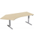 Sitz-Steh-Schreibtisch Elektro Flex, elektrisch h&ouml;henverstellbar, 65-125cm (H), 216,6x113cm (BxT), Freiform, ahorn / silber