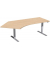 Sitz-Steh-Schreibtisch Elektro Flex, elektrisch höhenverstellbar, 65-125cm (H), 216,6x113cm (BxT), Freiform, buche / silber