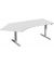 Sitz-Steh-Schreibtisch Elektro Flex, elektrisch höhenverstellbar, 65-125cm (H), 216,6x113cm (BxT), Freiform, grau / silber