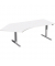 Sitz-Steh-Schreibtisch Elektro Flex, elektrisch höhenverstellbar, 65-125cm (H), 216,6x113cm (BxT), Freiform, weiß / silber