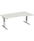 Sitz-Steh-Schreibtisch Elektro Flex, elektrisch höhenverstellbar, 65-125cm (H), 180x80cm (BxT), Freiform, grau / silber