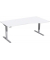 Sitz-Steh-Schreibtisch Elektro Flex, elektrisch h&ouml;henverstellbar, 65-125cm (H), 180x80cm (BxT), Freiform, wei&szlig; / silber