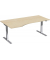 Sitz-Steh-Schreibtisch Elektro Flex, elektrisch h&ouml;henverstellbar, 65-125cm (H), 180x80cm (BxT), Freiform, ahorn / silber