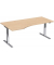 Sitz-Steh-Schreibtisch Elektro Flex, elektrisch höhenverstellbar, 65-125cm (H), 180x80cm (BxT), Freiform, buche / silber