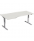 Sitz-Steh-Schreibtisch Elektro Flex, elektrisch h&ouml;henverstellbar, 65-125cm (H), 180x80cm (BxT), Freiform, grau / silber