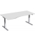 Sitz-Steh-Schreibtisch Elektro Flex, elektrisch h&ouml;henverstellbar, 65-125cm (H), 180x80cm (BxT), Freiform, grau / silber