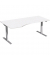 Sitz-Steh-Schreibtisch Elektro Flex, elektrisch h&ouml;henverstellbar, 65-125cm (H), 180x80cm (BxT), Freiform, wei&szlig; / silber