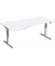 Sitz-Steh-Schreibtisch Elektro Flex, elektrisch h&ouml;henverstellbar, 65-125cm (H), 180x80cm (BxT), Freiform, wei&szlig; / silber