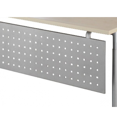 Knieraumblende 1200 für Schreibtisch Flex, silber, gelocht