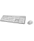 Tastatur-Maus-Set KMW-700 00182676, kabellos (USB-Funk), leise, Sondertasten, silber, weiß