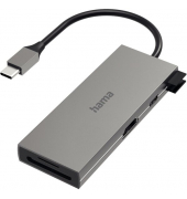 USB-C-Hub, Multiport, 6 Ports 2x USB-A, USB-C, HDMI, SD, microSD
