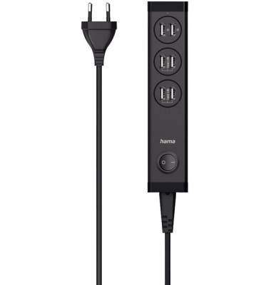 USB-Ladestation Ladekabel mit Adapter schwarz, 34 Watt