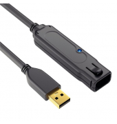 USB-2.0-Kabel, Aktiv, Verlängerung, schwarz, 30 m, 480Mbps und 0,5A