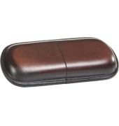 Brillenetui Mika, Leder, braun 16x3x8 cm,Druckknopf,
