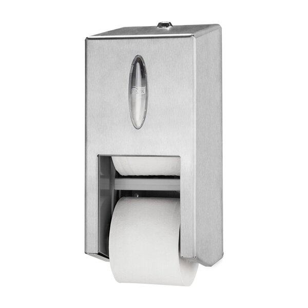 5010195552319 - Tork® Doppelrollenspender 472019 für hülsenloses Midi Toilettenpapier B 325 x T 149 x H 143 mm Metall grau