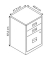 Standcontainer PFA3-696 PFA, verkehrswei&szlig;, 2 Schubladen, Stahl, abschlie&szlig;bar