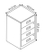 Standcontainer PFA4S-696 PFA, verkehrswei&szlig;, 4 Schubladen, Stahl, abschlie&szlig;bar