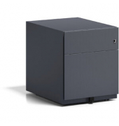 Rollcontainer Note, mit Griffleiste, Schl&uuml;sselschloss, anthrazit