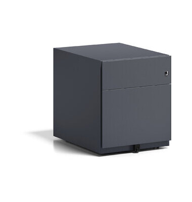 Rollcontainer Note, mit Griffleiste, Schl&uuml;sselschloss, anthrazit