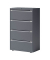 H&auml;ngeregistraturschrank YESF0813634 ESSENTIALS, anthrazit, 4 Schubladen, 2-bahnig