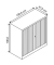 Rollladenschrank silber 1 Fachboden