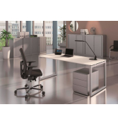 Schreibtisch Cito, 74cm (H), 160x80cm (BxT), rechteckig, ahorn / silber