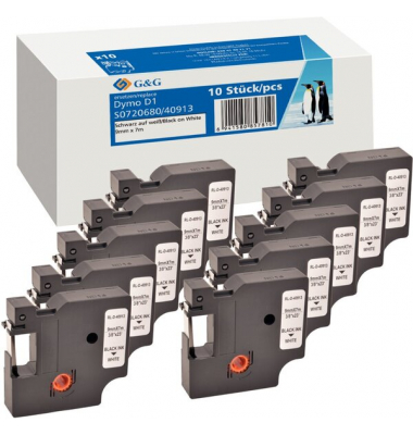 Schriftband Vorteilspack, 9 mm x 4 m, kompatibel zu 40913/S0720680, Schriftband Vorteilspack, 9 mm x 4 m, kompatibel zu 40913/S0720680,