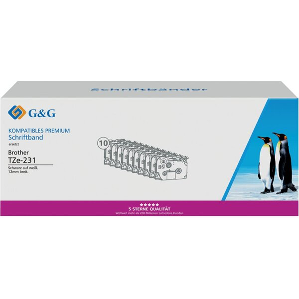 6941580879676 - Schriftband Vorteilspack 12 mm x 8 m kompatibel mit Brother TZe-231 6941580879676 G und G 6941580879676 - Schriftband Vorteilspack 12 mm x 8 m kompatibel mit Brother TZe-231 6941580879676 G und G