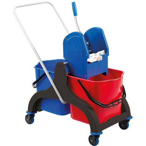 8016728299895 - Doppelfahrwagen Stilo Kunststoff 2 x 15l mit GVS Presse und Deichsel 8016728299895 06301599