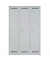 Spind Light GL12T1245, Metall, 3 Abteile mit 3 F&auml;chern, abschlie&szlig;bar, 120x185cm (BxH), lichtgrau