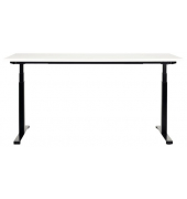 Sitz-Steh-Schreibtisch WORK & MOVE, elektrisch höhenverstellbar, 65-126cm (H), 160x80cm (BxT), rechteckig, weiß / schwarz