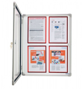 Schaukasten SP 1215200, 9xA4, wei&szlig;/grau, magnetisch, beschreibbar