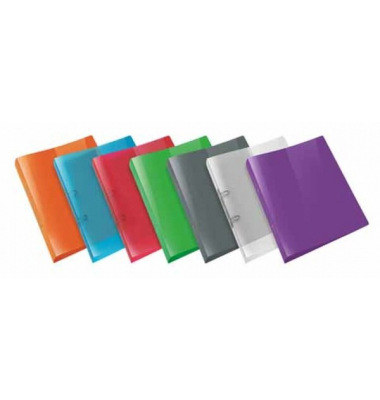 Ringbuch PROPYGLASS® transluzent V818083, A4 2 Ringe 30mm Ring-Ø PP sortiert-transparent