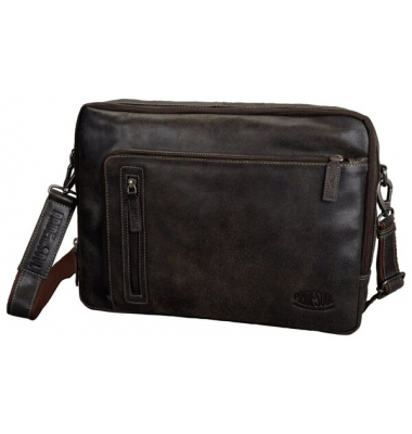 PRIDE&SOUL Umhängestasche KING, braun, split washed Leder im vintage