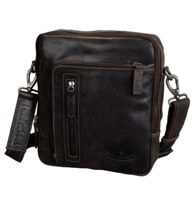 PRIDE&SOUL Umhängetasche WRETCH, braun, split washed Leder im vintage