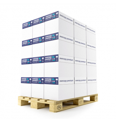 Recyclingpapier evercopy premium 8034317A80S A4 80g wei&szlig; ISO 100er Wei&szlig;e  Palette 